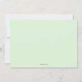 Invitation Merci de Baby shower moderne simple vert (Dos)