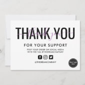 Invitation Merci de calligraphie de lavande (Devant)