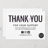 Invitation Merci de calligraphie de lavande (Devant / Derrière)