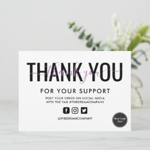 Invitation Merci de calligraphie de lavande