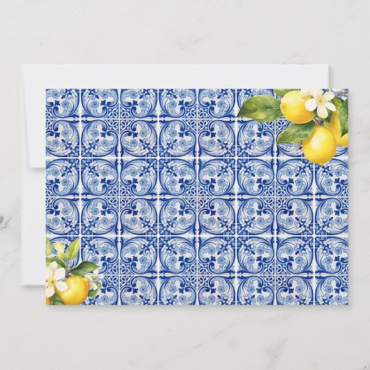 Invitation Merci de citrons bleu méditerranéen (Dos)