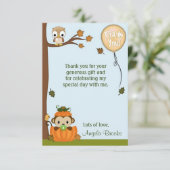 Invitation Merci de Citrouille d'automne de Boy MONKEY (FLAT) (Debout devant)