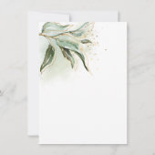 Invitation Merci de deuil de l'Eucalyptus vert or (Dos)