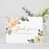 Invitation Merci de Fête des mariées d'automne Citrouille flo (Debout devant)