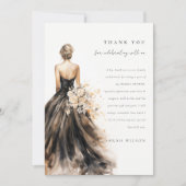 Invitation Merci de Fête des mariées de  de Mariage noir (Devant)