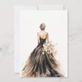 Invitation Merci de Fête des mariées de  de Mariage noir (Dos)