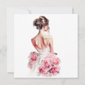 Invitation Merci de Fête des mariées de Mariage d'aquarelle b (Dos)