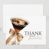 Invitation Merci de Fête des mariées Espresso Martini (Devant / Derrière)