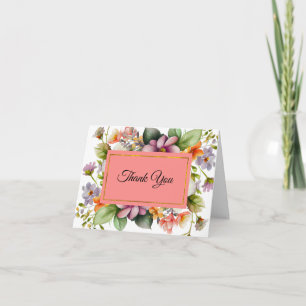 Invitation Merci de Fête des mariées Fleur sauvage élégant