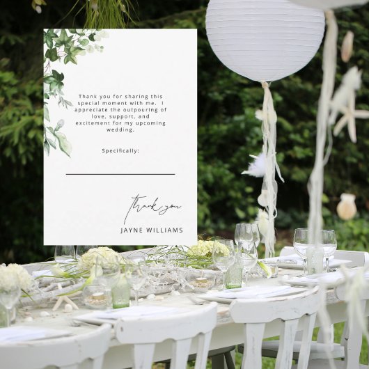 Invitation Merci de Fête des mariées Ivy Message