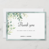 Invitation Merci de feuillage de l'eucalyptus vert menthe (Devant)