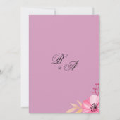 Invitation Merci de fleurs d'aquarelle rose-orange botanique (Dos)