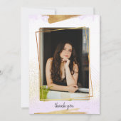 Invitation Merci de graduation mou violet et doré (Devant)