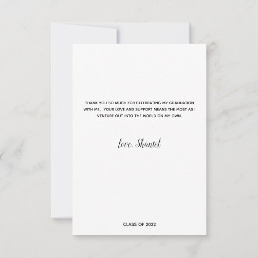 Invitation Merci de graduation Or moderne simple Inv (Dos)