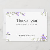 Invitation Merci de jardin fleur sauvage vert de printemps (Devant)