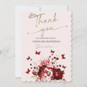 Invitation Merci de la Bourgogne et de la Quinceanera d'or (Devant)