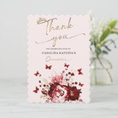 Invitation Merci de la Bourgogne et de la Quinceanera d'or (Debout devant)