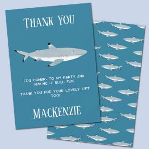Invitation Merci de la fête du requin sous-marin amusant