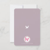 Invitation Merci de la fille à tête rouge de la colombe commu (Dos)