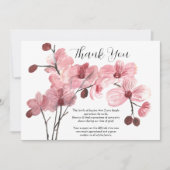 Invitation Merci de la mort de l'orchidée rose Floral (Devant)