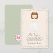 Invitation Merci de la prière de la fille communion (Devant / Derrière)