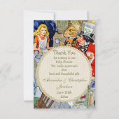 Invitation Merci de l'Baby shower du Tea Party de Mad Hatter (Dos)