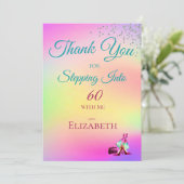 Invitation Merci de marcher dans la couleur scintillante élég (Debout devant)