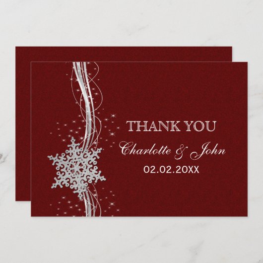 Invitation Merci de mariage d'hiver (Devant / Derrière)