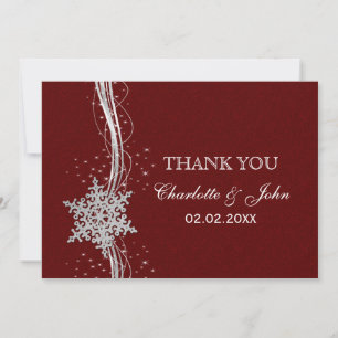 Invitation Merci de mariage d'hiver