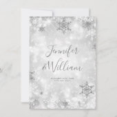 Invitation Merci de mariage d'hiver Festive Sparkle Silver (Dos)