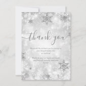 Invitation Merci de mariage d'hiver Festive Sparkle Silver (Devant)