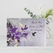 Invitation Merci de mariage d'hiver violet (Debout devant)