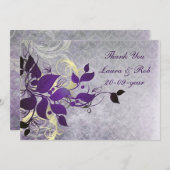 Invitation Merci de mariage d'hiver violet (Devant / Derrière)