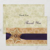 Invitation Merci de mariage d'hiver violet rustique (Devant / Derrière)