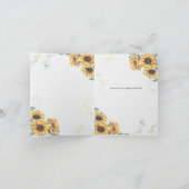 Invitation Merci de Mariage d'or géométrique tournesol (Intérieur)