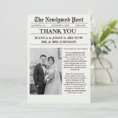 Invitation Merci de Mariage photo unique du journal (Debout devant)