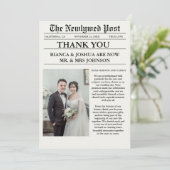 Invitation Merci de Mariage photo unique du journal (Debout devant)