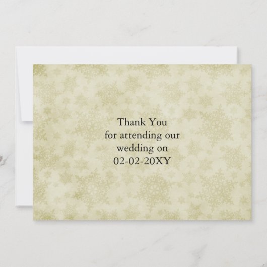 Invitation Merci de mariage rustique vert hiver (Dos)