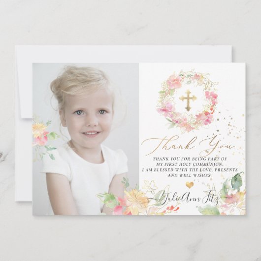 Invitation Merci de pois doux à l'eau (Devant)