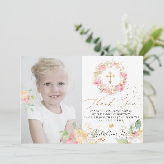 Invitation Merci de pois doux à l'eau (Debout devant)