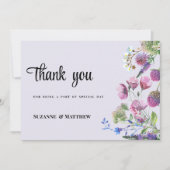 Invitation Merci de ressort fleur sauvage violet lavande (Devant)