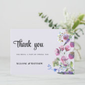 Invitation Merci de ressort fleur sauvage violet lavande (Debout devant)