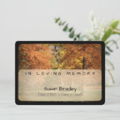 Invitation Merci de Sympathie Mémorial Arbres avec textes 2 (Debout devant)