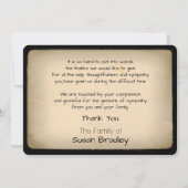 Invitation Merci de Sympathie Mémorial Arbres avec textes 2 (Dos)