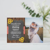 Invitation Merci de tournesol Mariage Fiançailles (Debout devant)