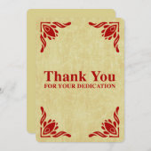 Invitation merci de votre dévouement (Devant / Derrière)