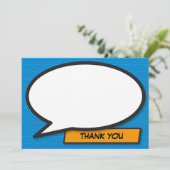 Invitation Merci de votre message Voix Buble Fun Retro (Debout devant)