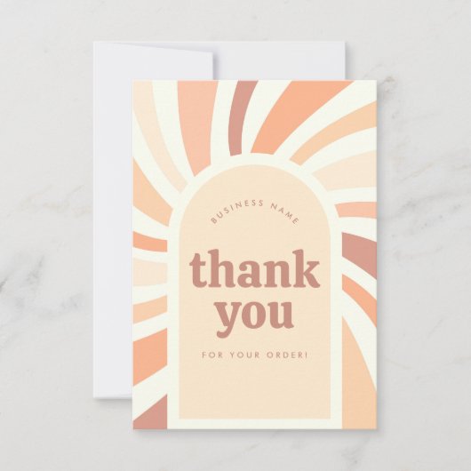 Invitation Merci d'entreprise Commande Retro Sun Arch (Devant)