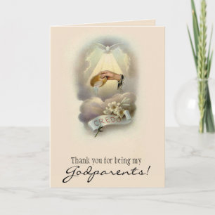 Invitation Merci d'être mes parents Baptême catholique