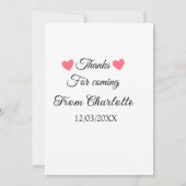 Invitation merci d'être venu nom à ajouter message texte  (Dos)